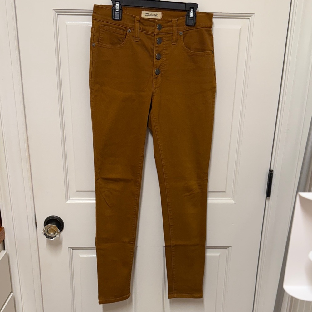 Madewell 9” High Rise Skinny Jean in Mustard